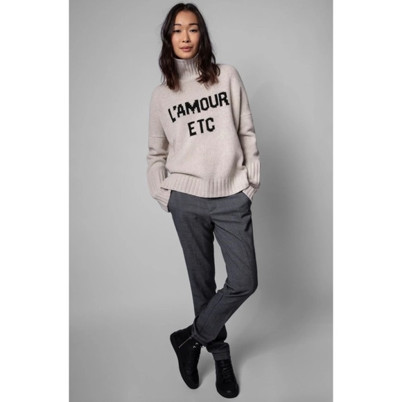 ZADIG & VOLTAIRE Alma We L’Amour Etc Merino Wool Turtleneck Sweater Small - Picture 1 of 16